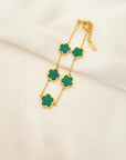 Elegant Gold-Plated Five Flower Charm Bracelet