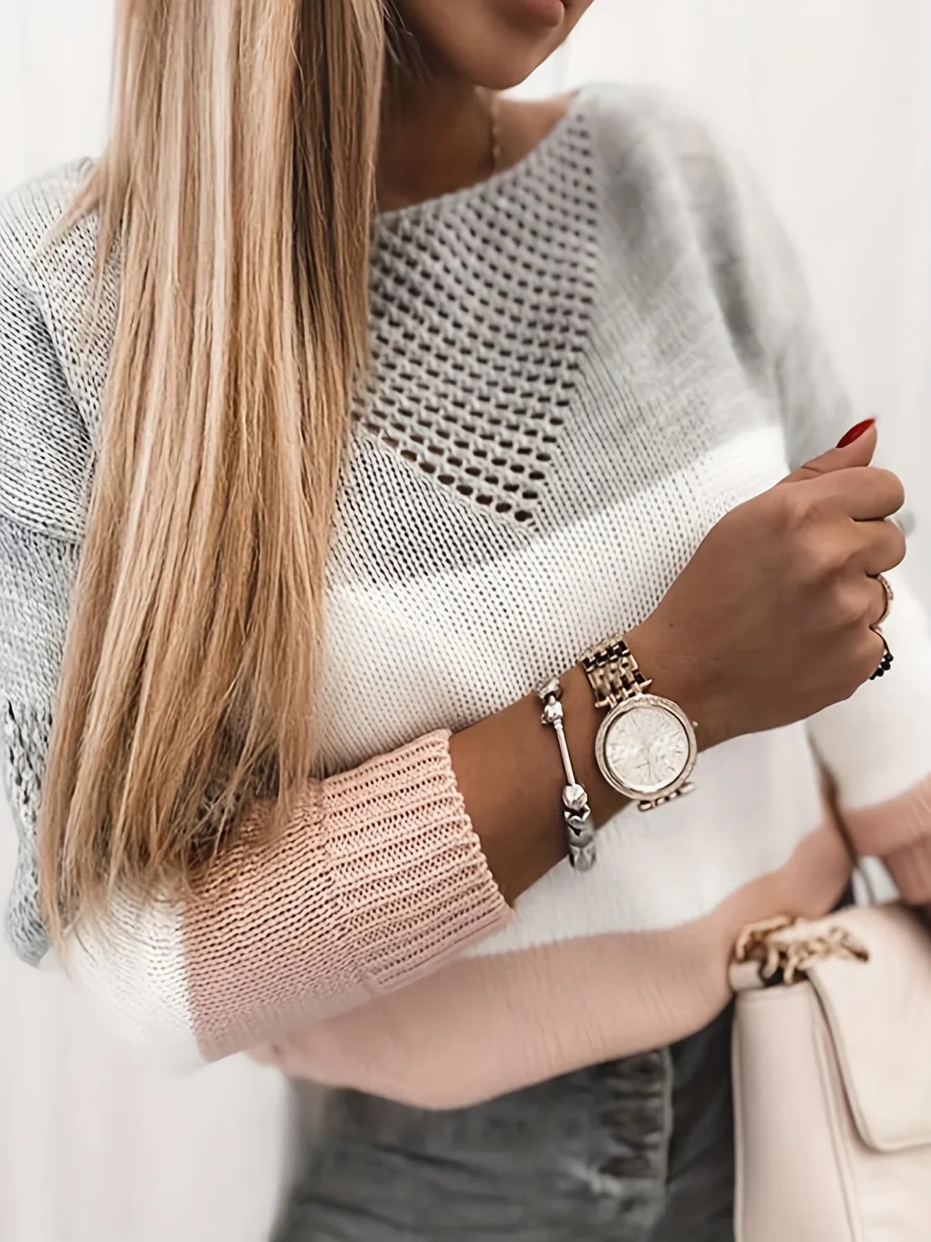 Modern Knit Sweater with Cut-Outs