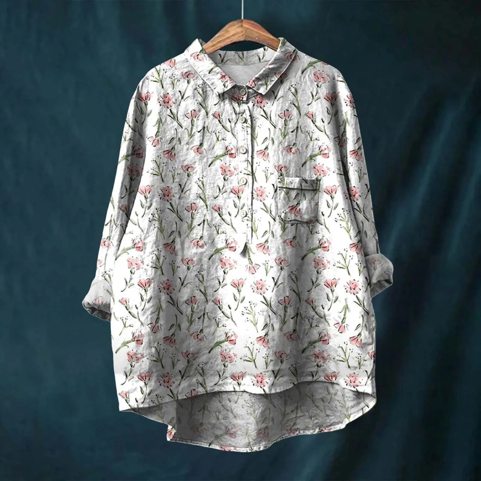 Elegant Long Sleeve Floral Shirt