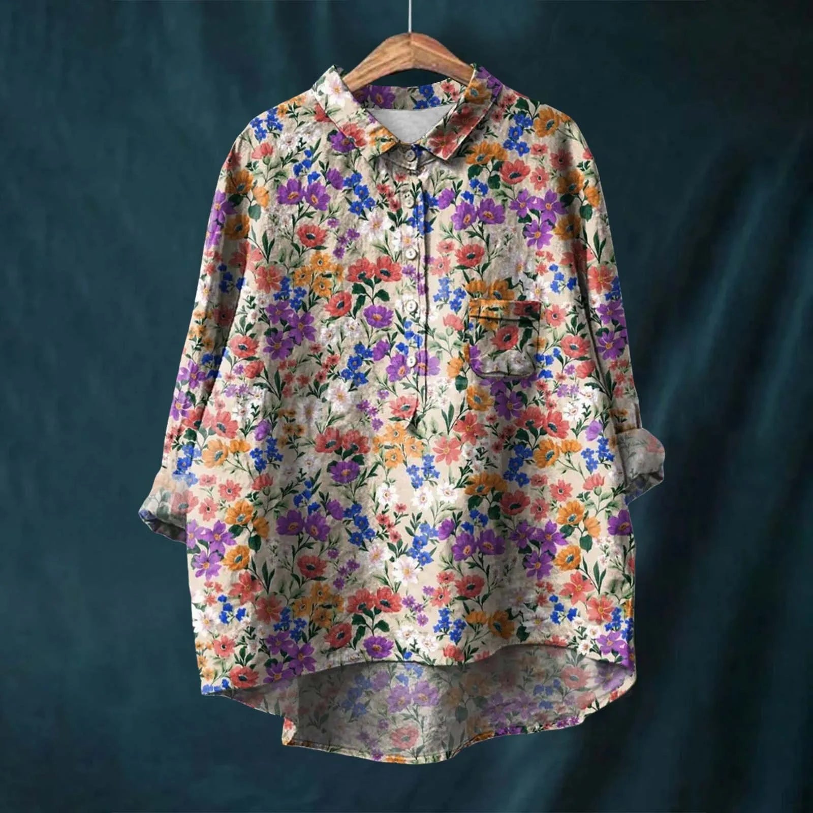 Elegant Long Sleeve Floral Shirt