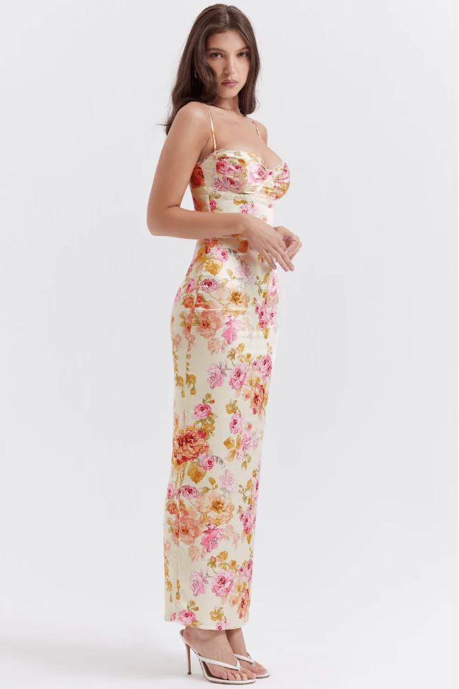 Charming Spaghetti Strap Floral Dress