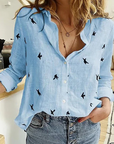 Oversized Blouse with Button Closure