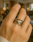 Royal Vintage Gold Inlaid Zirconia Ring