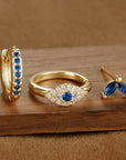 Sparkling Eye Earrings Trio with Zircon Shine