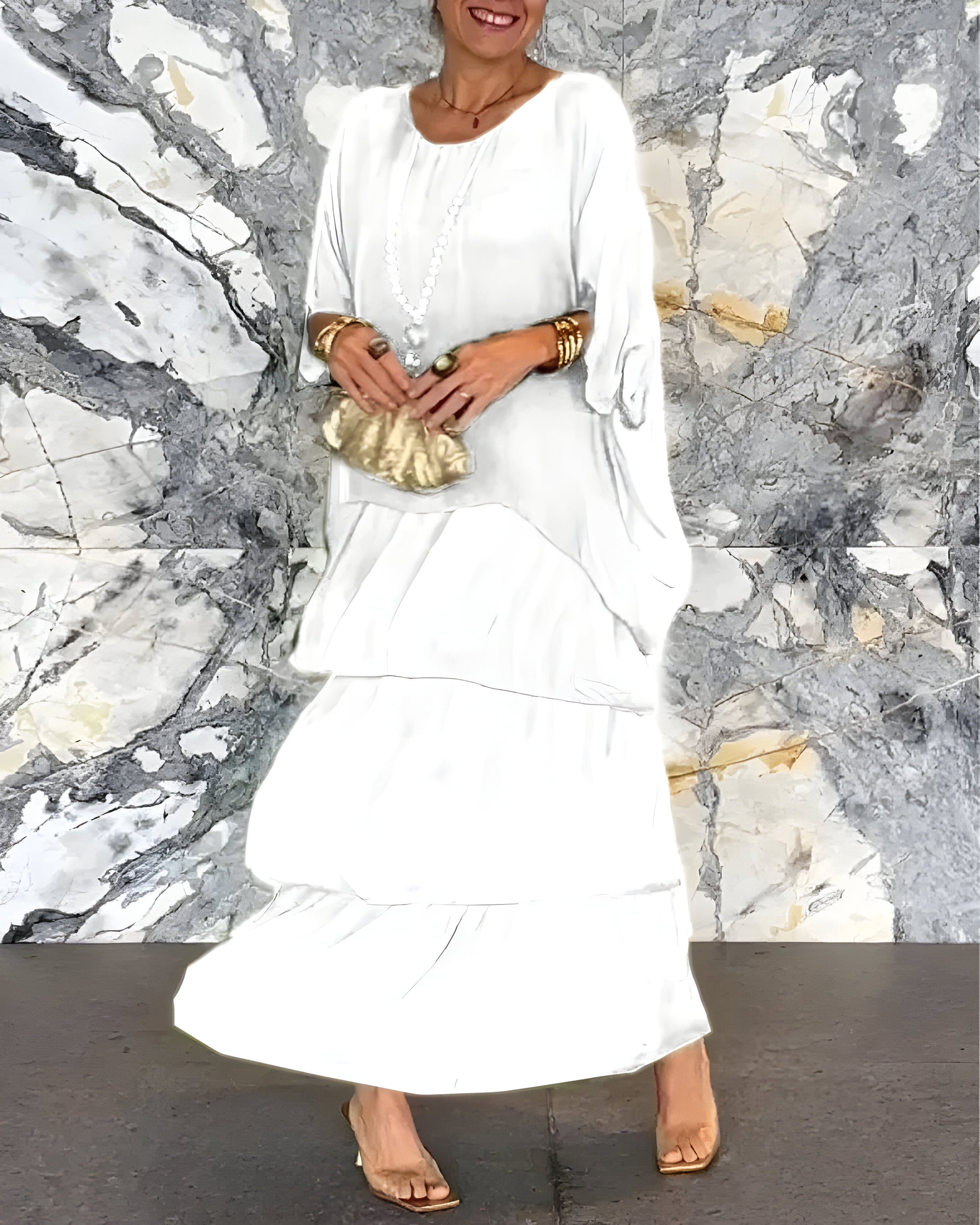 Chic Luna Dress with Soft Layered Skirt