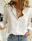 Oversized Blouse with Button Closure