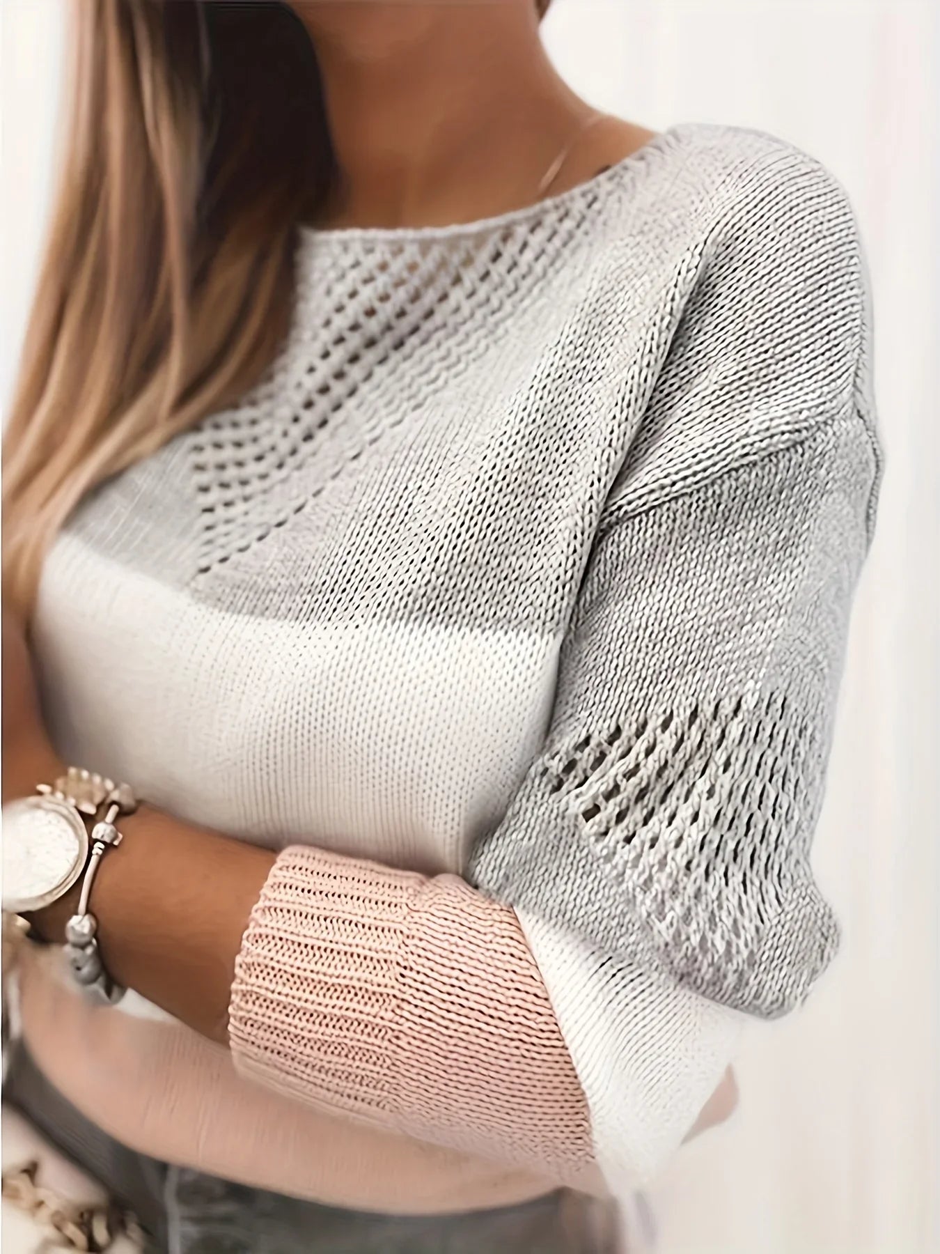 Modern Knit Sweater with Cut-Outs