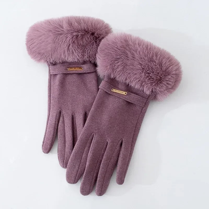 Soft Faux Fur Gloves for Women