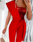 Luxury Jumpsuit with Belt for Women