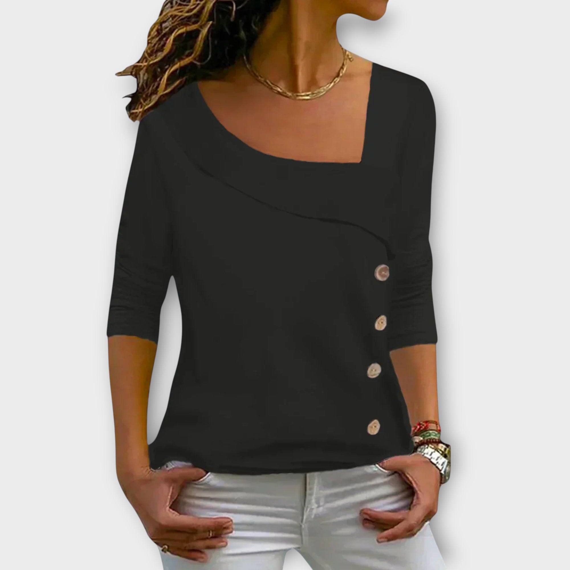 Chic Longline Top – Drapey Silhouette with Relaxed Fit for Effortless Day-to-Night Styling