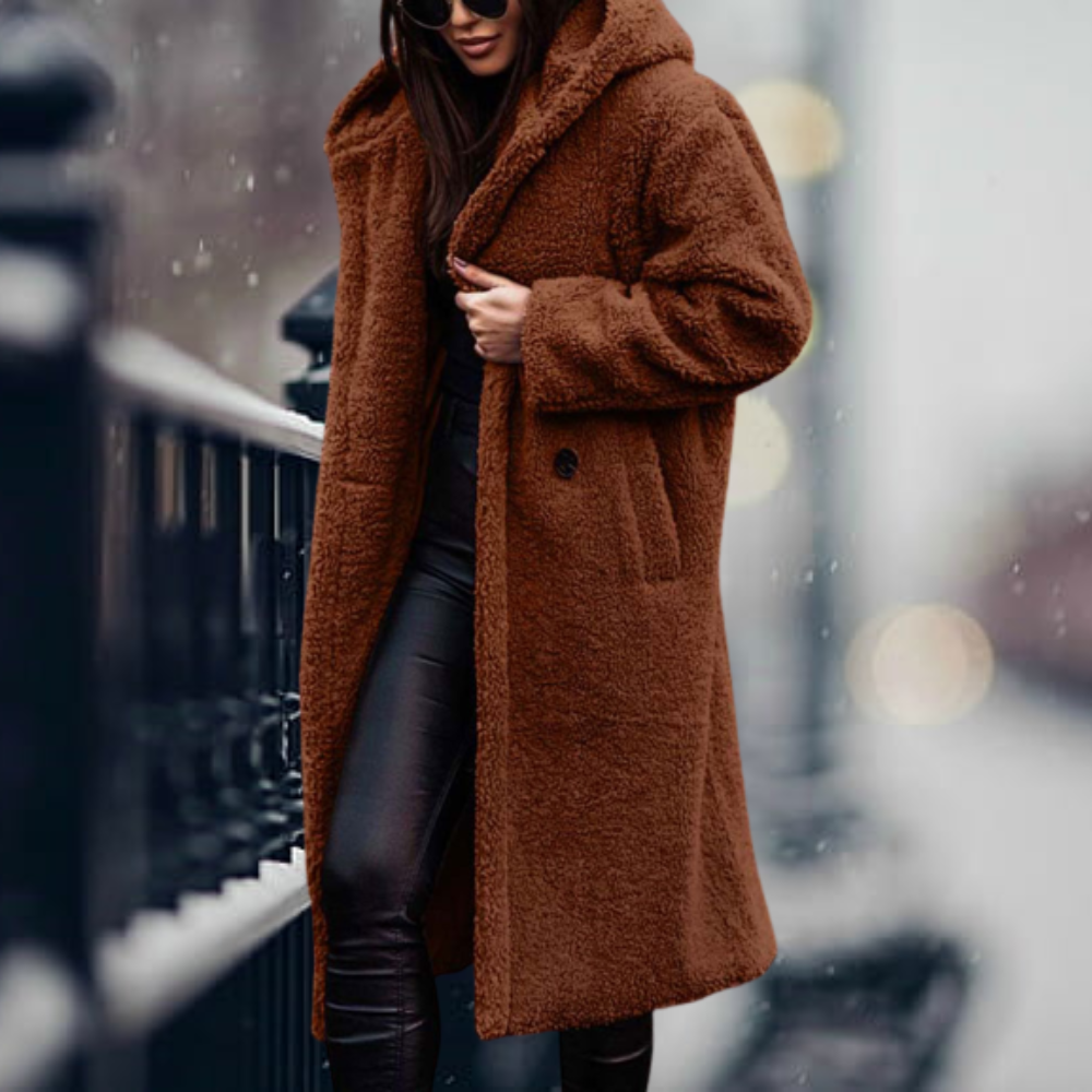 Long Winter Coat with Hood for Women