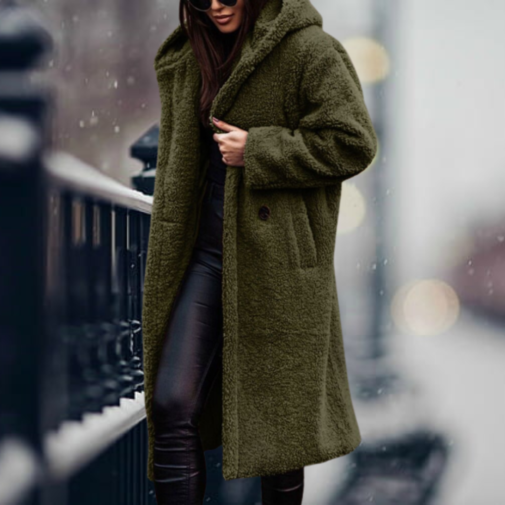 Long Winter Coat with Hood for Women