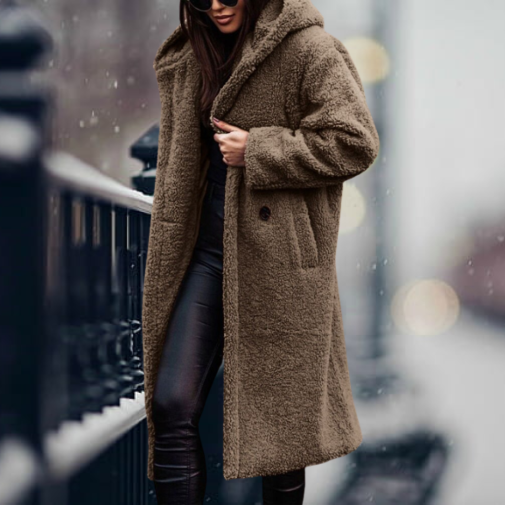 Long Winter Coat with Hood for Women