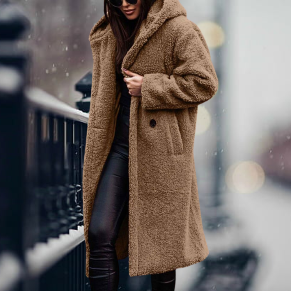 Long Winter Coat with Hood for Women