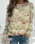 Classic Floral Embroidery Sweater for Women