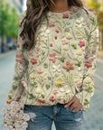 Classic Floral Embroidery Sweater for Women
