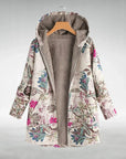Stylish Fleece Jacket with Floral Pattern