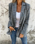 Casual Checked Blazer with Lapels