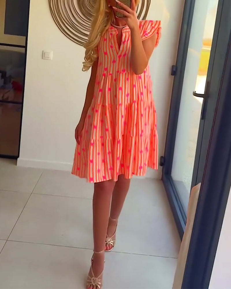Plunge Neck Boho Dress