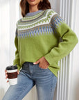 Bold Geo Pattern Sweater with Retro Style