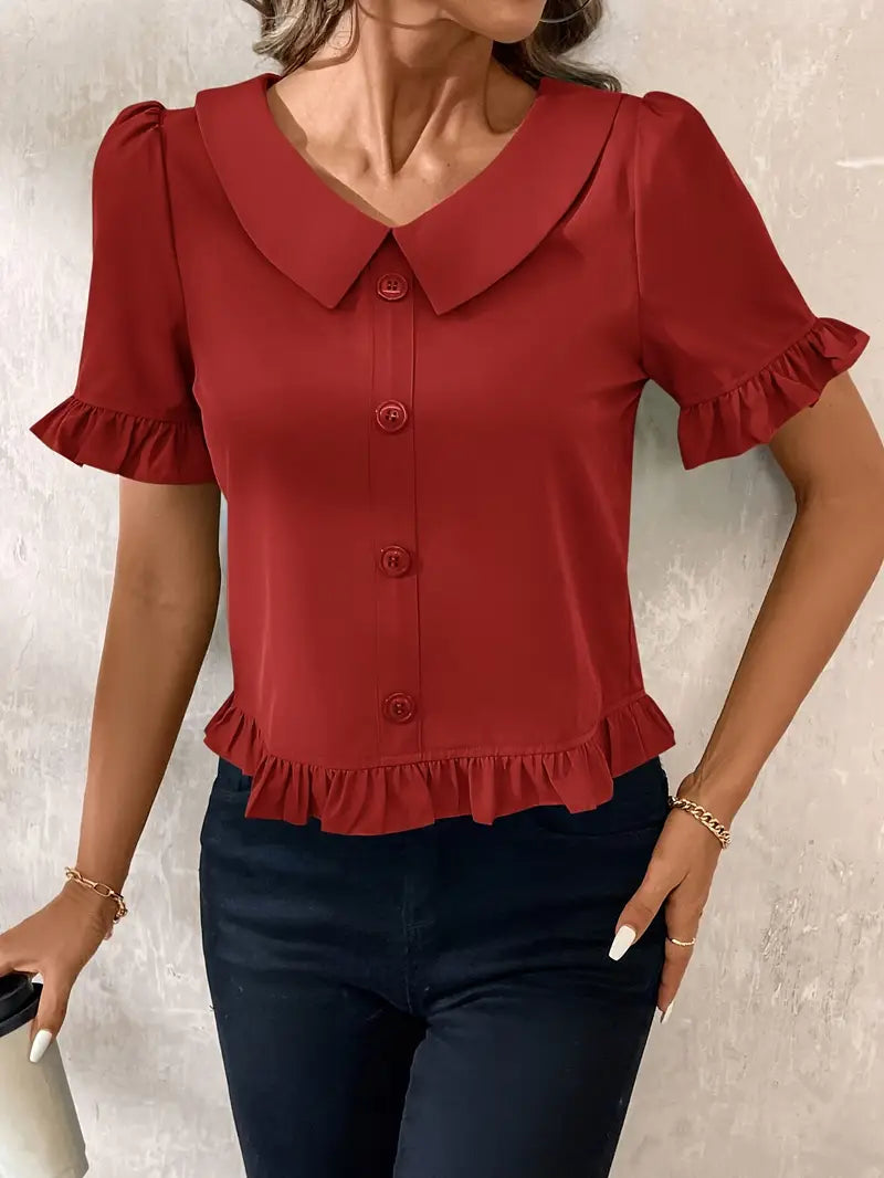 Elegant Short Sleeve Blouse