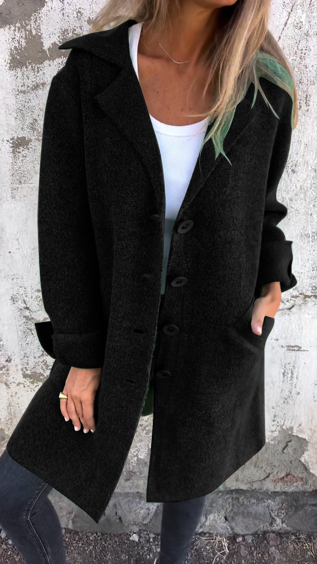 Casual Longline Knit Coat Jacket