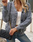 Elegant Polyester Knit Cardigan for Women