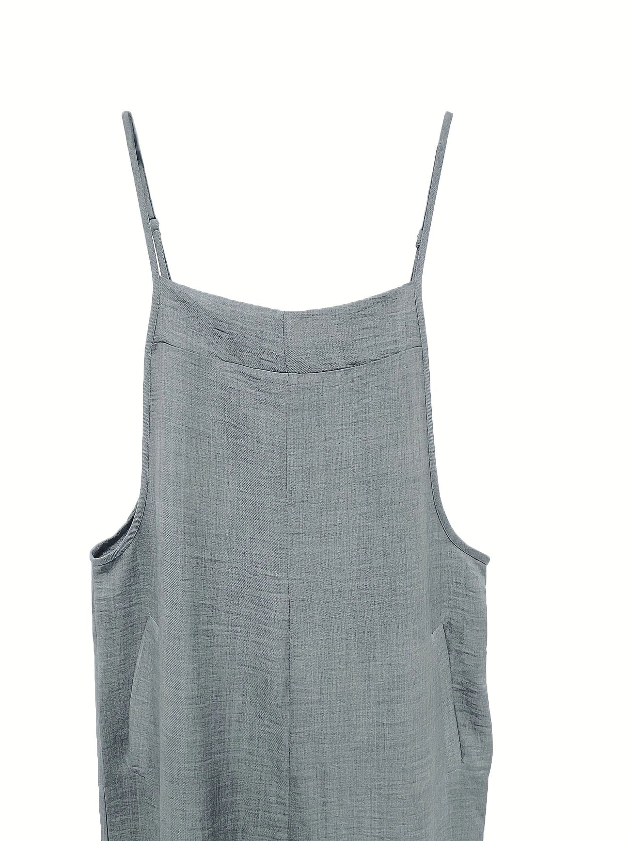 Casual Wide Leg Overalls With Pockets