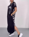 Half-Zip Loose Contrast Dress