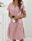 Comfy Cotton Pocket Midi Dress