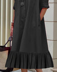Black Loose Long Sleeve Dress