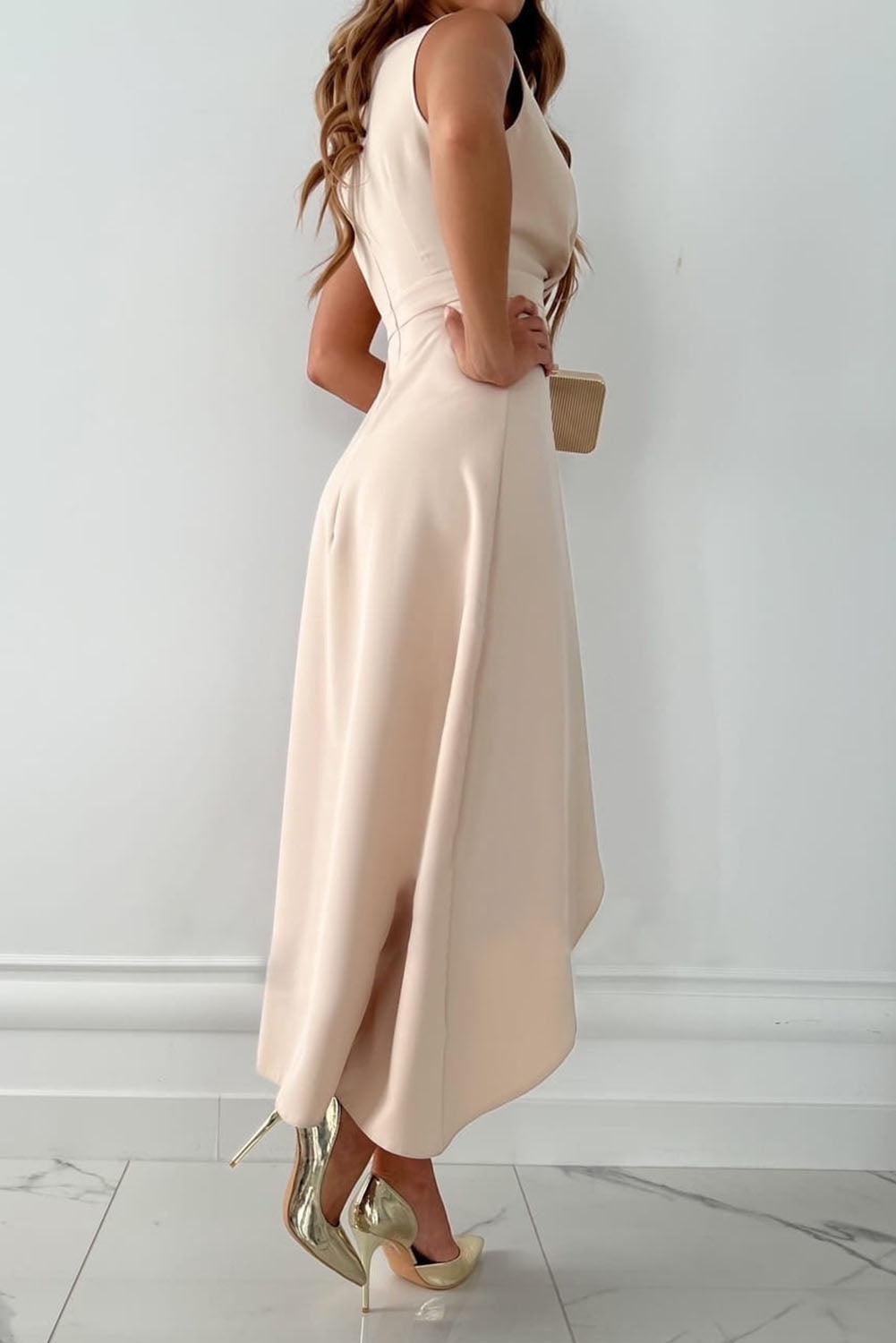 Chic Wrap V-Neck Midi Dress
