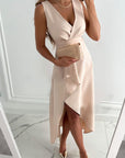 Chic Wrap V-Neck Midi Dress