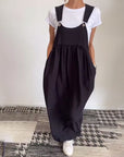 Solid Color Casual Dress with Straps