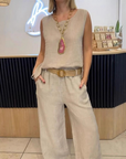 V-Neck Pants Suit Two-Piece Set