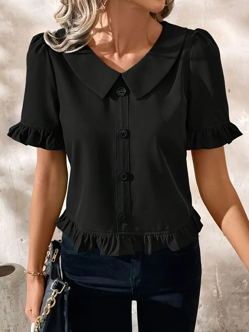Elegant Short Sleeve Blouse