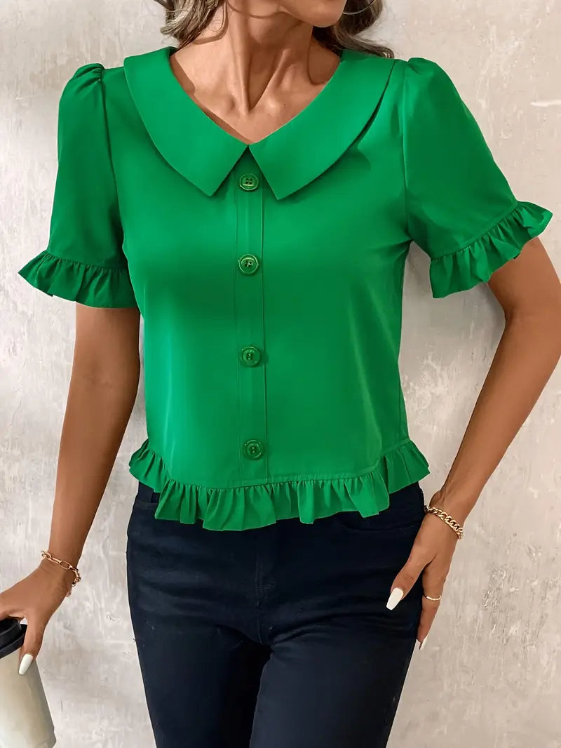 Elegant Short Sleeve Blouse
