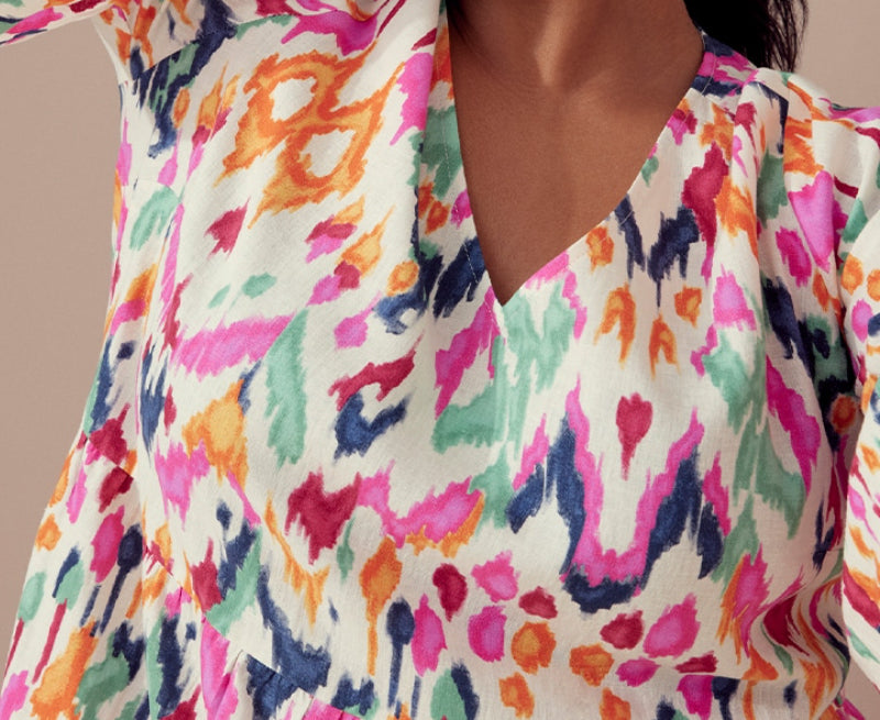 Chic Bell Sleeve V-neck Tunic Dress