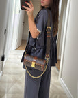 Chic Top and Pants Outfit with Stretch Waist