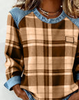 Plaid Patchwork Fashion Sweatshirt