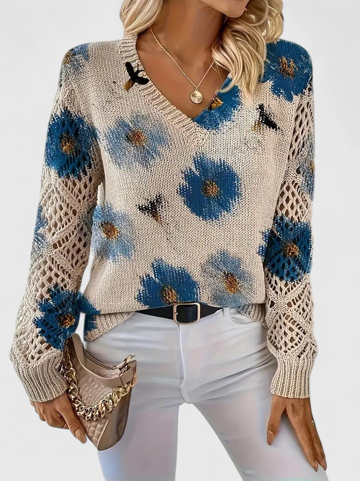 Elegant Floral Lightweight Sweater