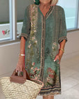 Floral Printed Shirt Dress