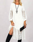 Round Neck Lace Patchwork Loose Dress