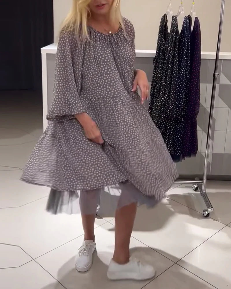 Casual Polka Dot Print Dress