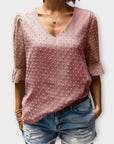 Blouse with Deep Neckline – Soft-Touch Statement Piece for Elegant Evenings or Weekend Styling