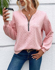 Casual long sleeve zipper sweatshirt