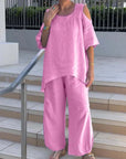 Pullover Short Sleeve Two Piece-Set
