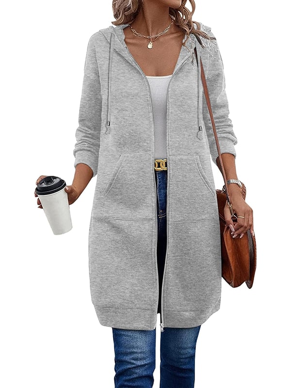 Long Sleeve Hoodie With Zip Up