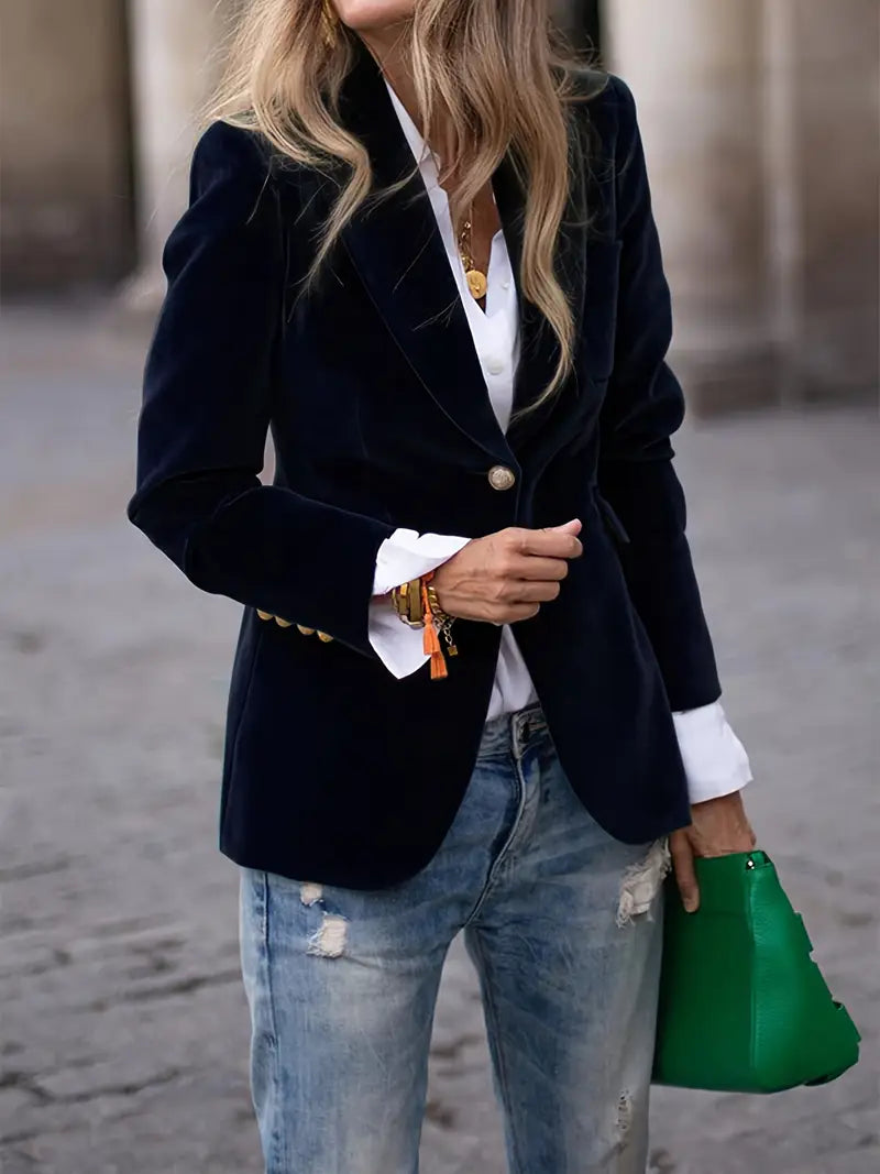 Elegant Velvet Blazer Jacket for Women
