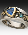 Vintage Blue Zirconia Boho Ring